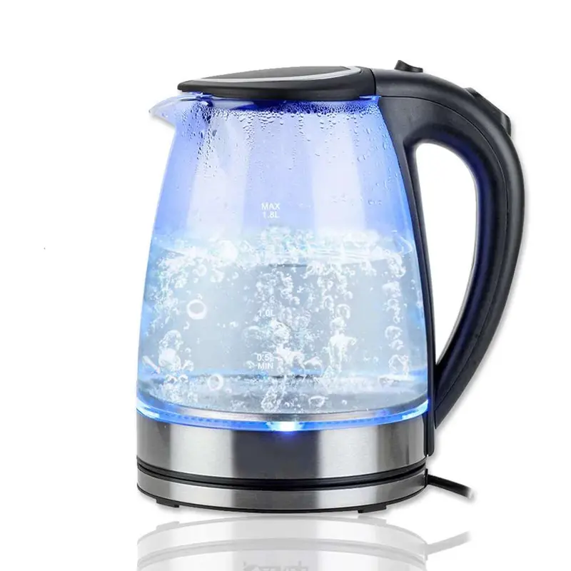 Home Basics Glass Electric Kettle – 1.8L, Sleek Blue Design 1