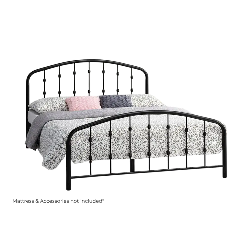 Home Basics Mozart Black Metal Queen-Size Bed Frame 1