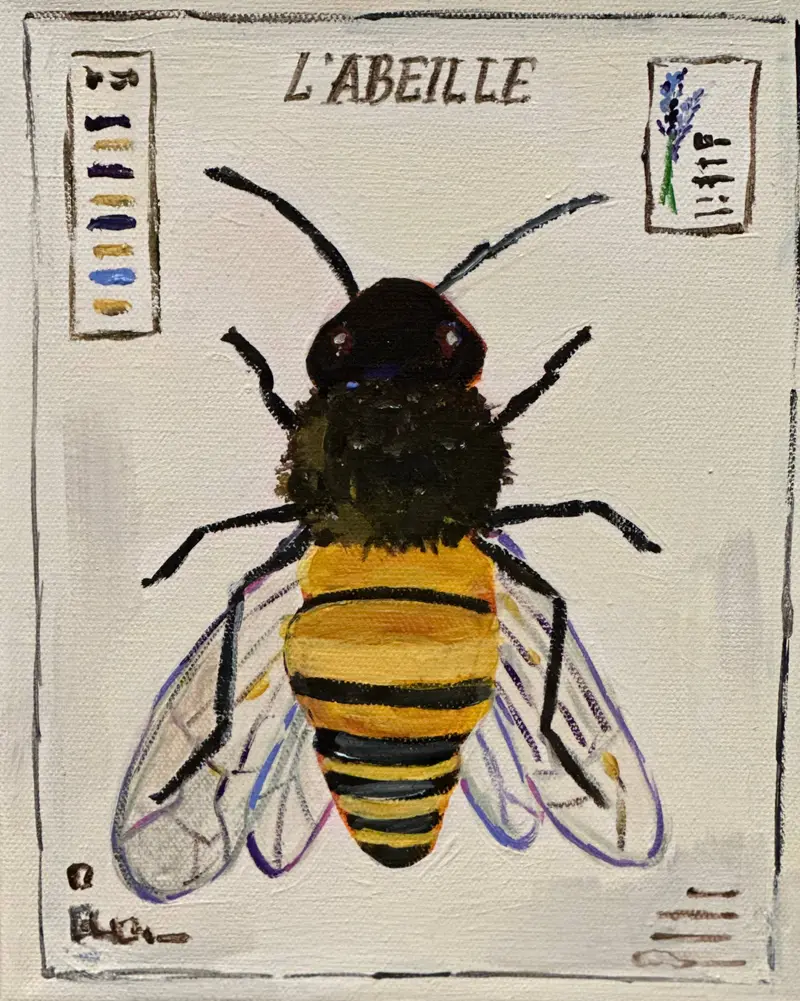Honey Bee Botanical Greeting Card 1