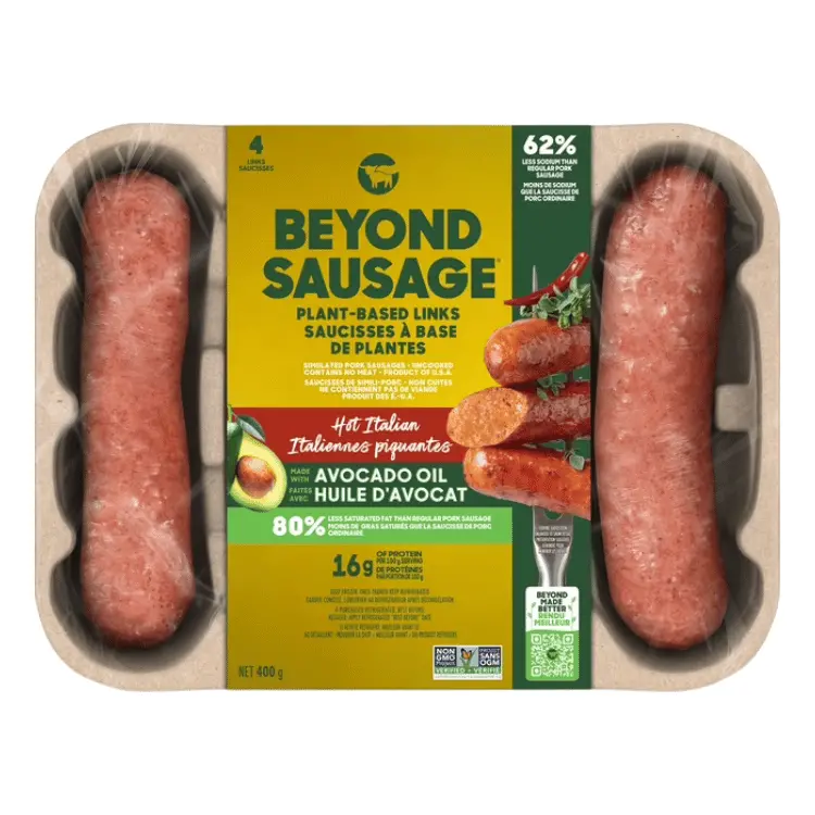 Hot Italian-Style Plant Sausages By Beyond Meat – 400G Grill-Ready Alternative 1