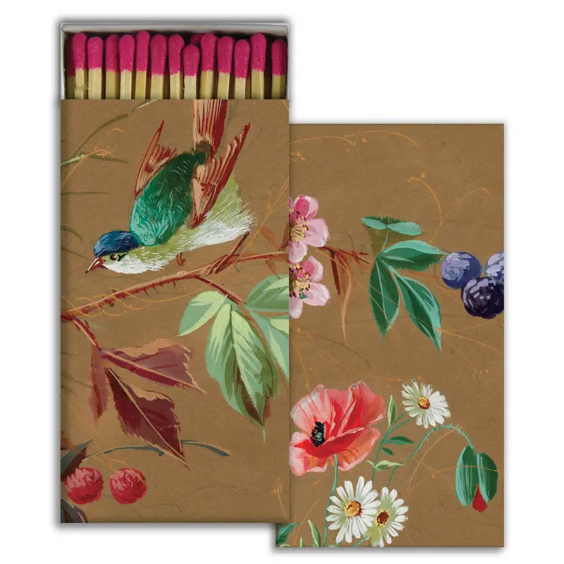 Hummingbird Pattern Matchbox – Artistic Illustrated Safety Matches 1
