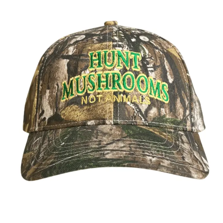 'Hunt Mushrooms Not Animals' Camo Dad Hat By Don'T Eat The Homies 1
