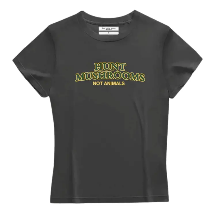 'Hunt Mushrooms Not Animals' Unisex Baby Tee By Don'T Eat The Homies 1