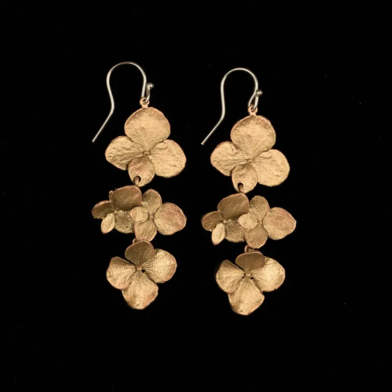 Hydrangea-Inspired Dangle Earrings In Fine Wire 1