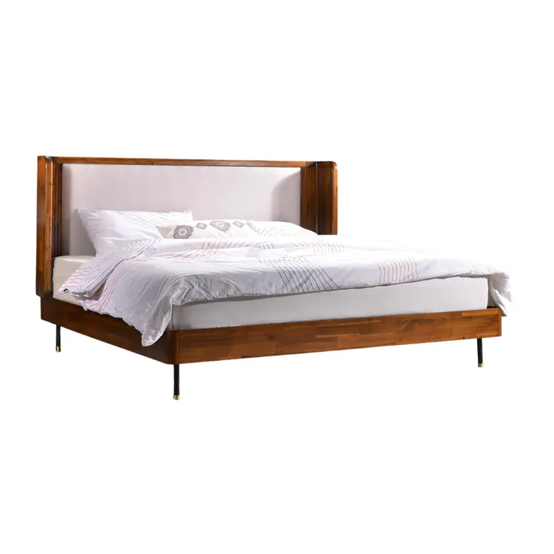 Inception Dark Walnut & Black Queen Bed – 2030Mm L × 1530Mm W 1