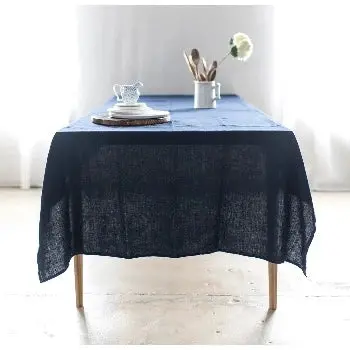 Ink-Blue Linen Tablecloth – Premium Weight & Timeless Elegance 1