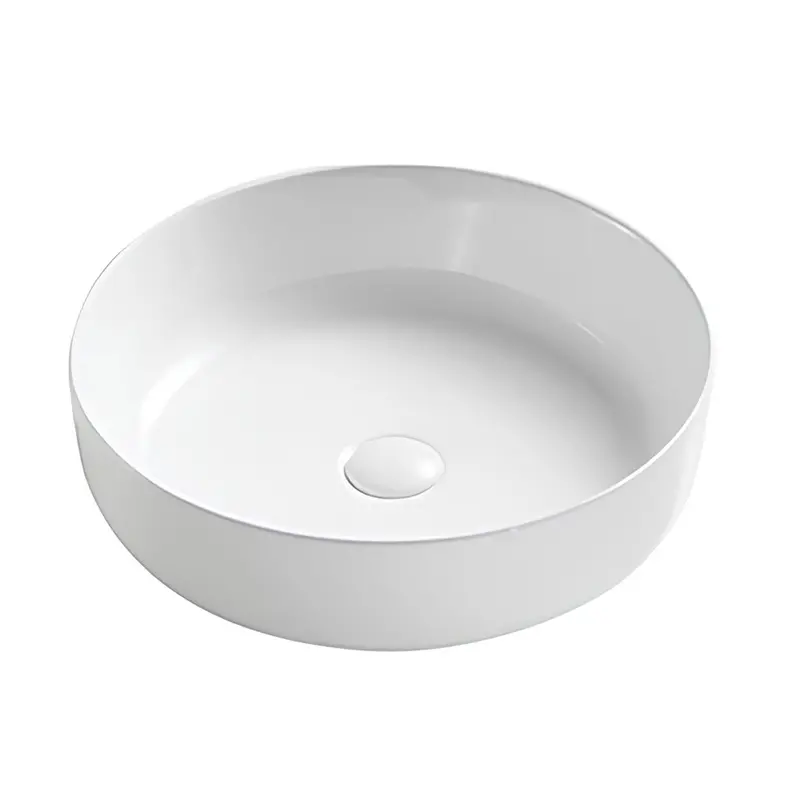 Inox Delta Round Countertop Basin – 450 Mm Diameter, White Finish 1