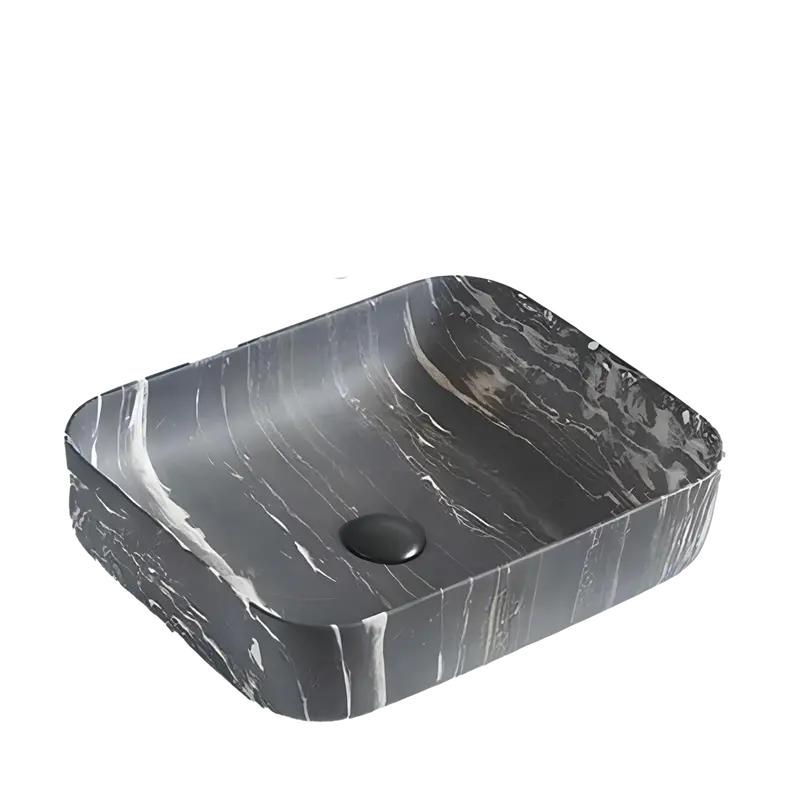 Inox Marb Rectangular Basin – 500Mm, Matte Black Finish 1