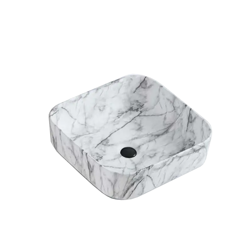 Inox Marb Square Basin – 395Mm, Glossy White Ceramic 1