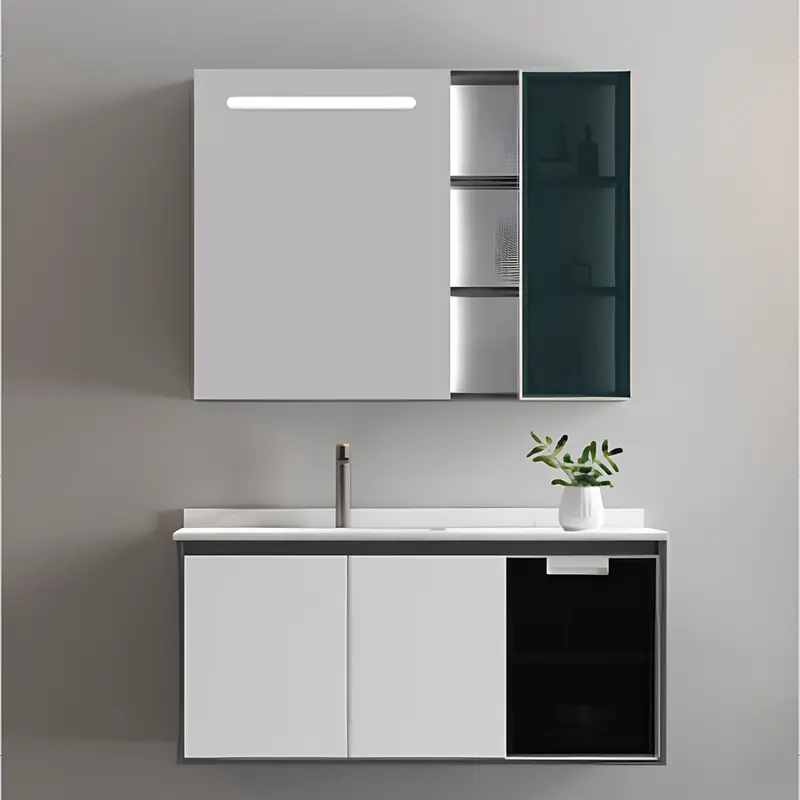 Inox Trend Bathroom Wall Cabinet With Mirror – White Finish, Dimensions: 1000 X 500 X 450 Mm (Cabinet), 900 X 140 X 700 Mm (Mirror) 1