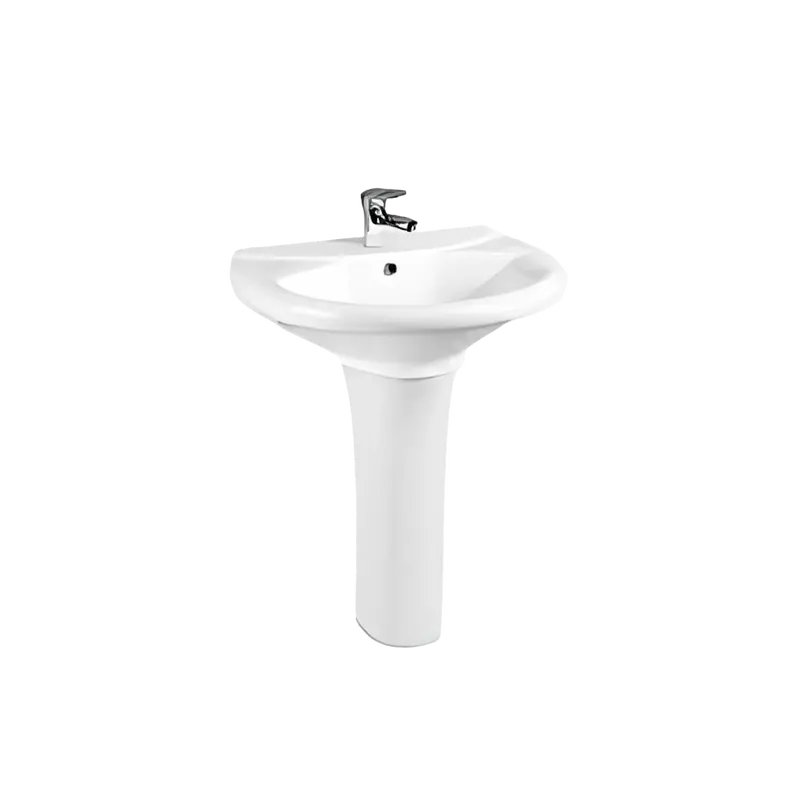 Inox Trend Pedestal-Mount Oval Basin – 510 X 665 X 890 Mm 1