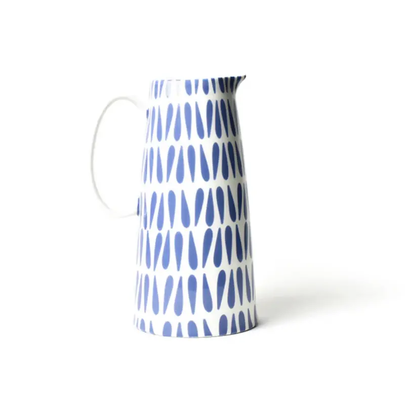 Iris Blue Drop-Shaped Pedestal Pitcher 1