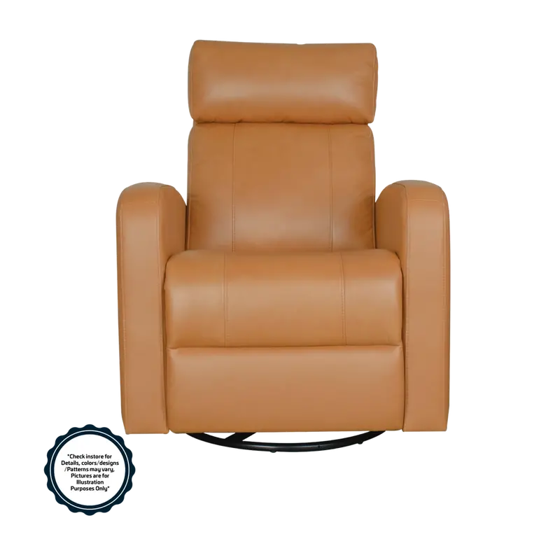 Isella Tan Electric Recliner Chair – Swivel, Single-Seat, Half-Leather #3249 1