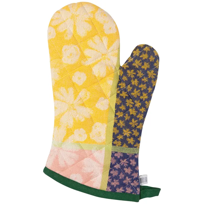 Jacquard Oven Mitt With Full Bloom Design 1