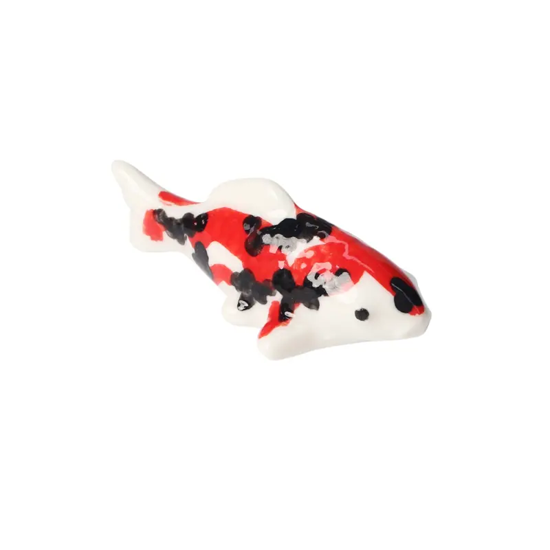 Japanese Koi Fish Chopstick Rest – Sanke Pattern, 2-Inch Length Porcelain 1