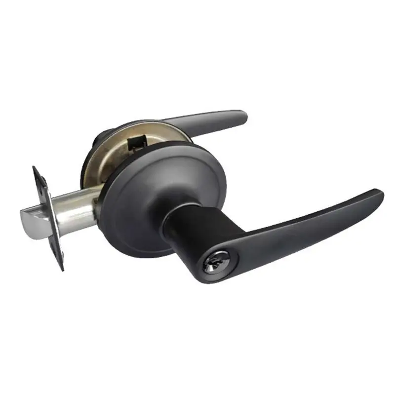 King Vic Matte Black Tubular Lever Entrance Lock 1