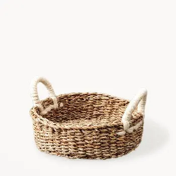 Korissa Savar Round Bread Basket – Handwoven Natural Seagrass Serving Basket 1