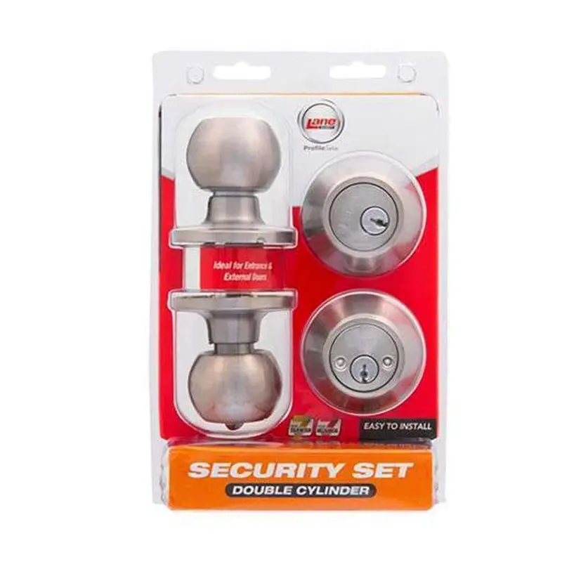Lane Bala Dual-Security Kit: Entrance Lever + Double-Cylinder Deadbolt – Sss Finish 1