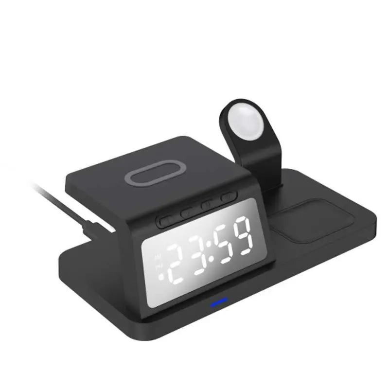 Laser 3-In-1 Wireless Charging Dock With Built-In Alarm Clock 1