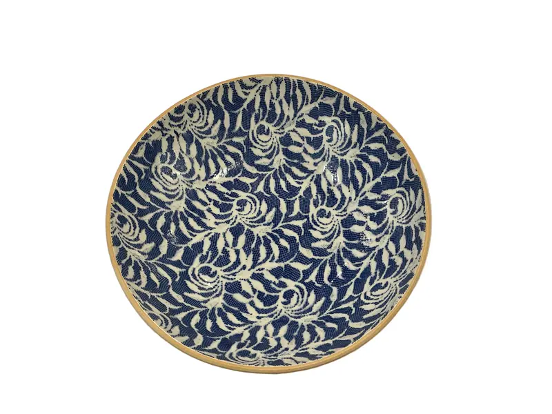 Laurel Cobalt 12-Inch Medium Serving Bowl With Rim 1