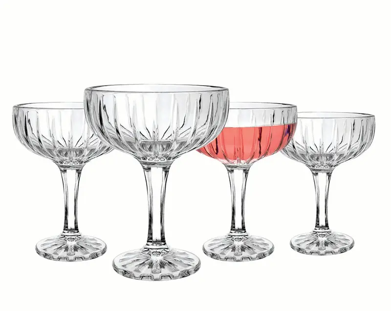 Lead-Free Cut Crystal Coupe Glass – Elegant Champagne Stemware 1