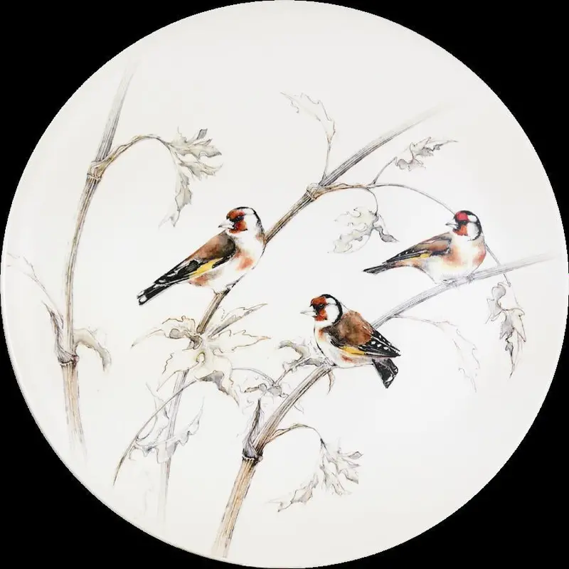 Les Oiseaux De La Forêt Ceramic Cake Platter – Nature-Inspired Serving Tray 1