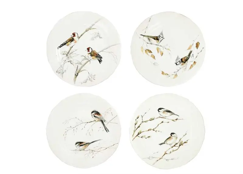 Les Oiseaux De La Forêt Salad And Dessert Plate Set (4 Pcs) 1