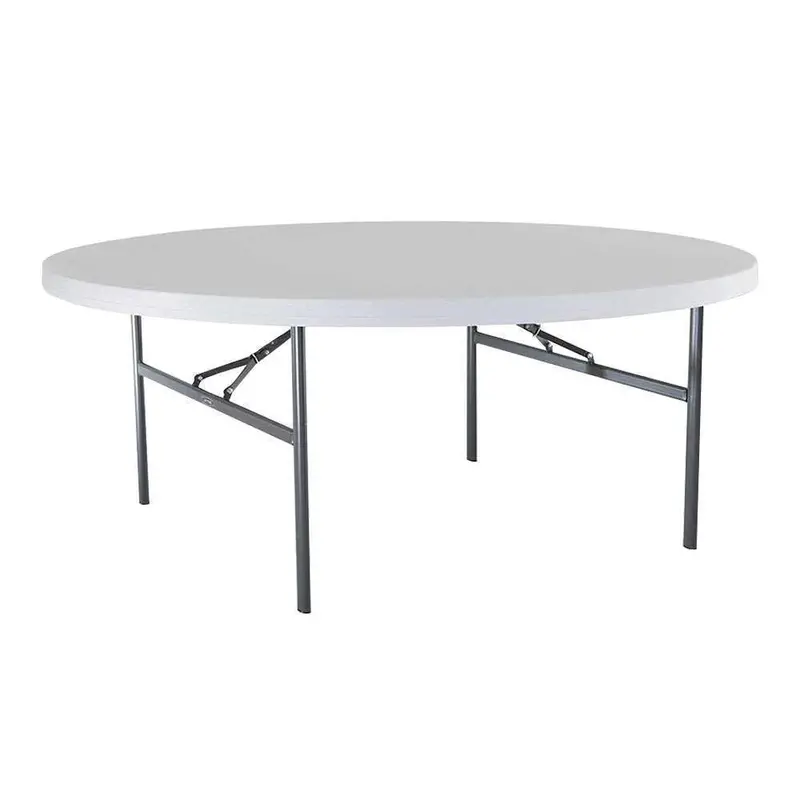 Lifestyle Foldable Round Dining Table – 6-Foot Diameter, White Finish 1