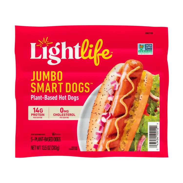 Lightlife Jumbo Smart Dogs Plant-Based Hot Dogs (383G) 1