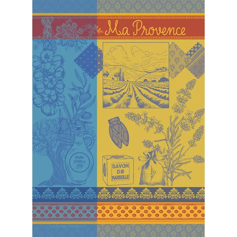 Ma Provence Curry-Print Kitchen Towel – Cotton Terry Cloth 1