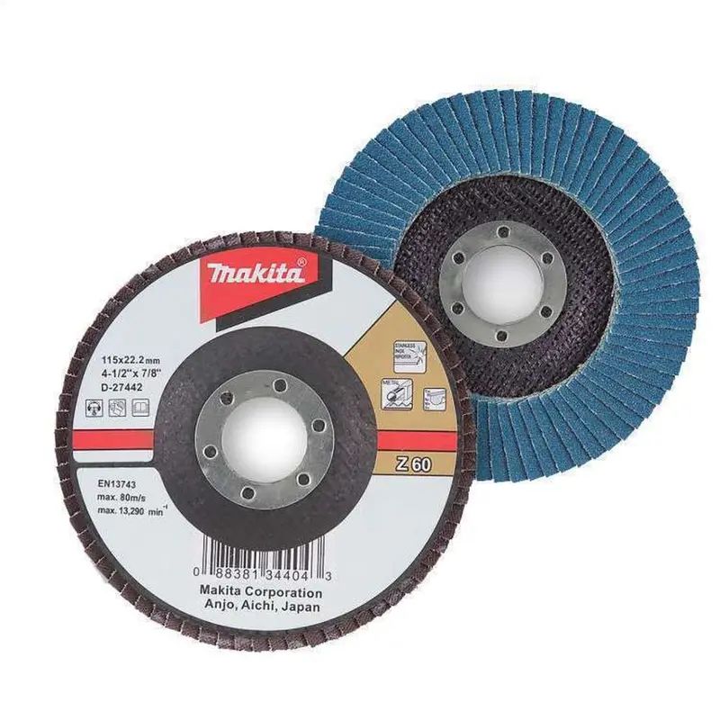Makita 125Mm Flap Disc – 120-Grit Heavy-Duty Ferrous Metal Grinding 1
