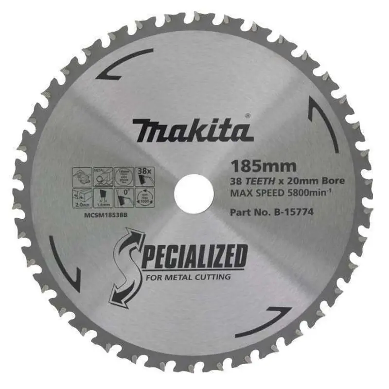Makita 185Mm Cold-Cut Metal Blade – 38-Tooth Precision Design 1