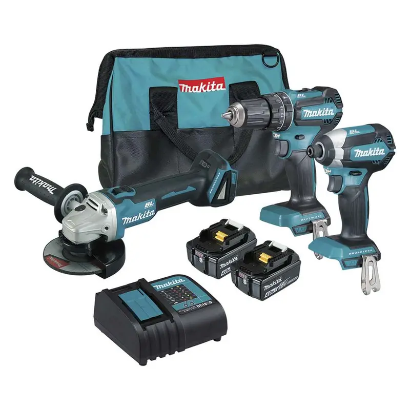 Makita 18V Brushless 3-Piece Combo Kit – Includes Carry Bag 1