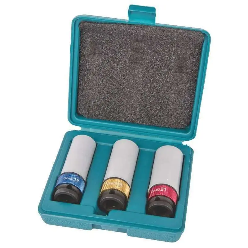 Makita 3-Piece Metric Impact Socket Set – 1/2" Drive 1