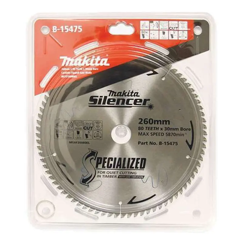 Makita Low-Noise Mitre Saw Blade – 260Mm, 80-Tooth 1