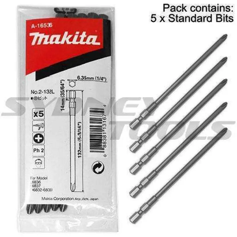 Makita Ph2 Autofeed Screwdriver Bit – 132Mm Length (Single Unit) 1