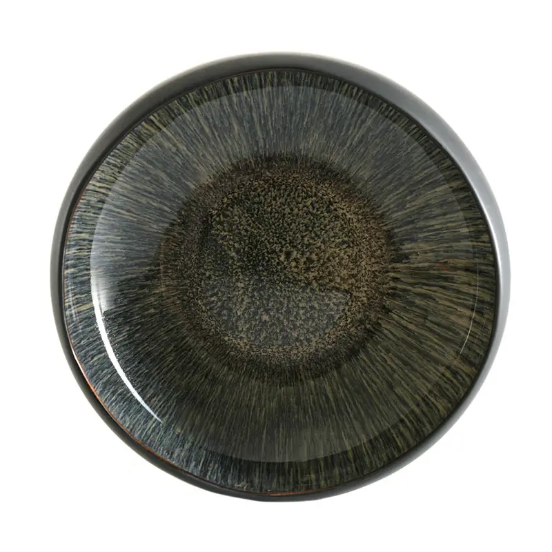 Matte Black Organic Ceramic Bowl With Atomic-Tone Interior – 27X9Cm 1