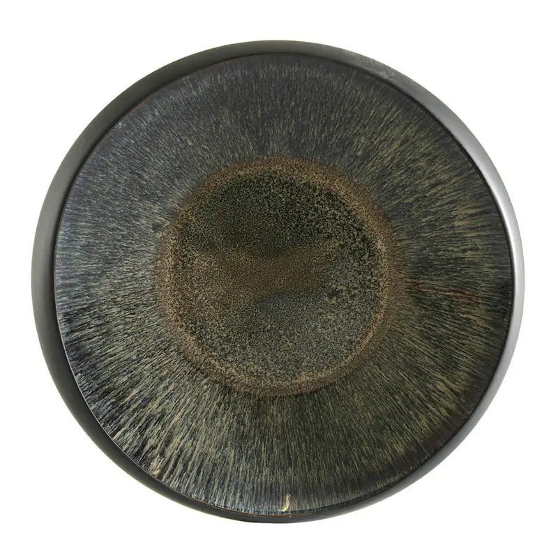 Matte Black Organic Ceramic Bowl With Atomic-Tone Interior – 35X8Cm 1