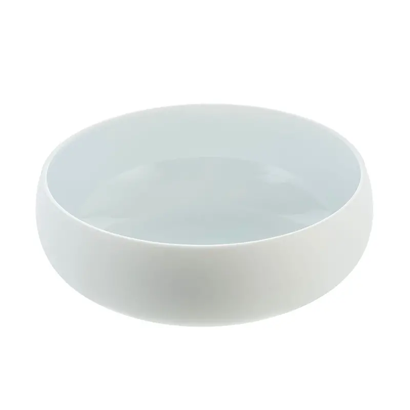 Matte Light Blue 20X8Cm Stoneware Low-Rim Serving Bowl 1