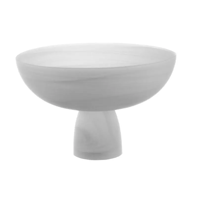 Matte White Alabaster Footed Serving Bowl – 24 Cm Diameter 1