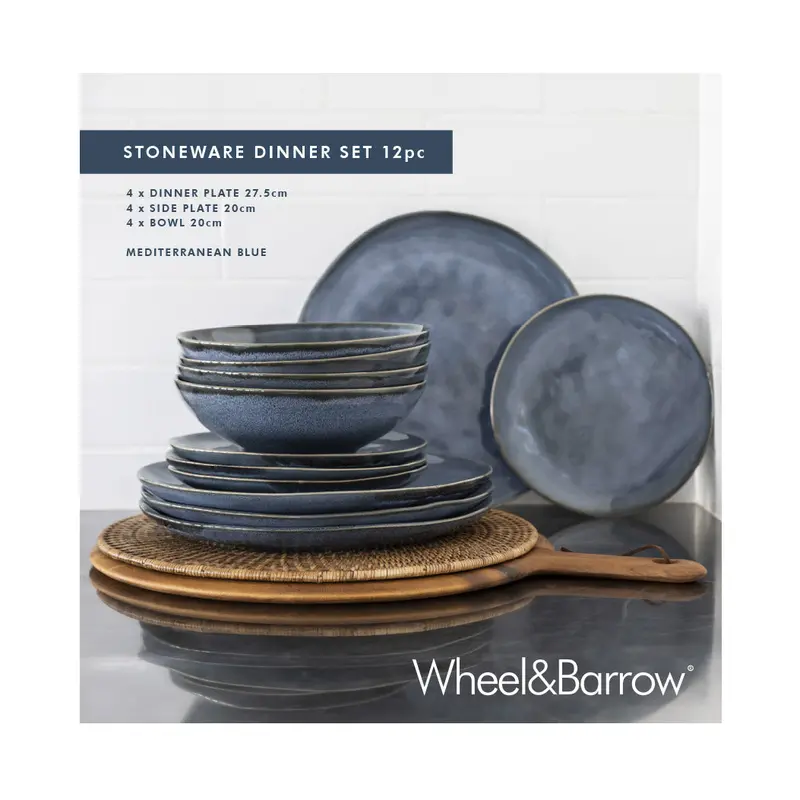 Mediterranean Blue Stoneware Dinnerware Set 1