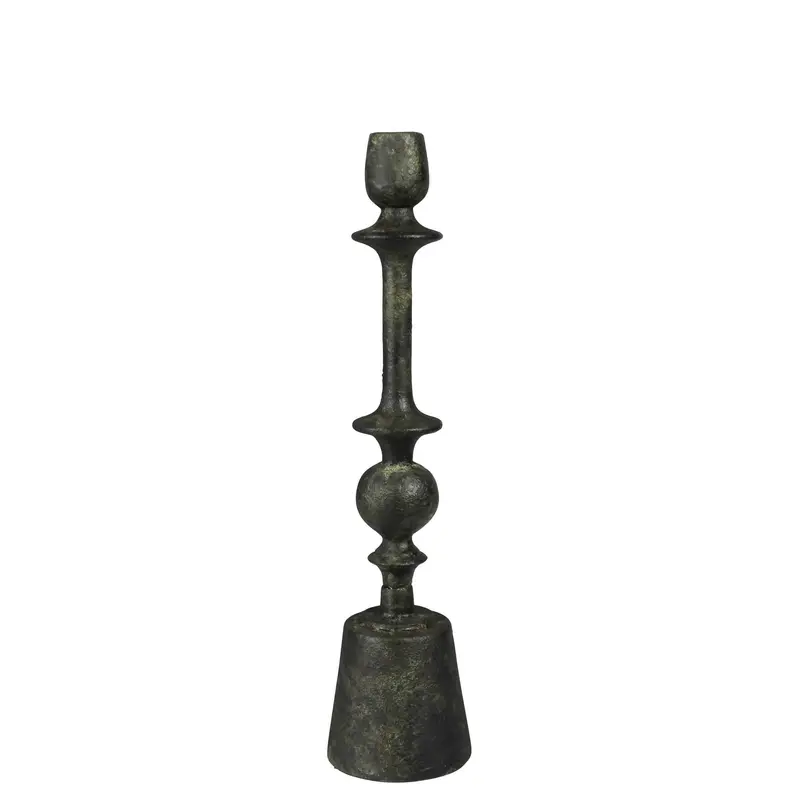 Medium Green-Patina Metal Taper Holder – Bastia Series 1