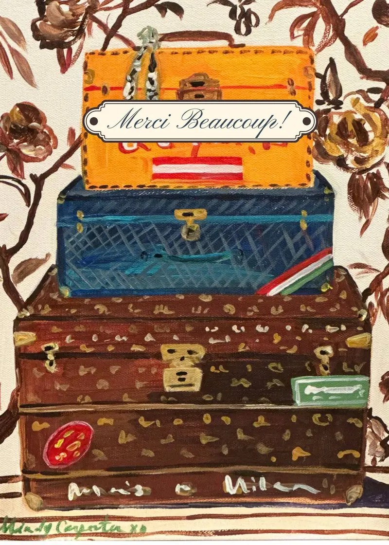 Merci Travel Trunks French-Inspired Thank You Card 1