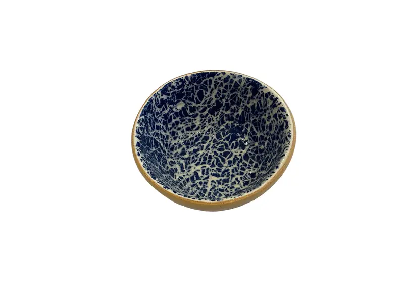 Mini Coupe Crackle-Texture Bowl In Cobalt 1
