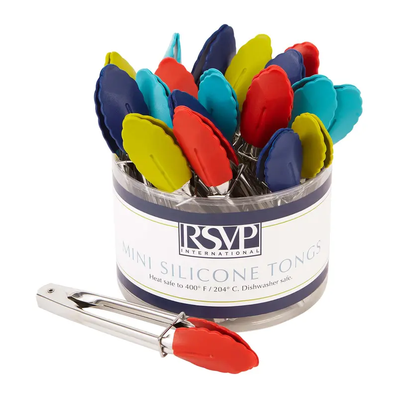 Mini Heat-Safe Silicone Tongs For Precision Cooking 1