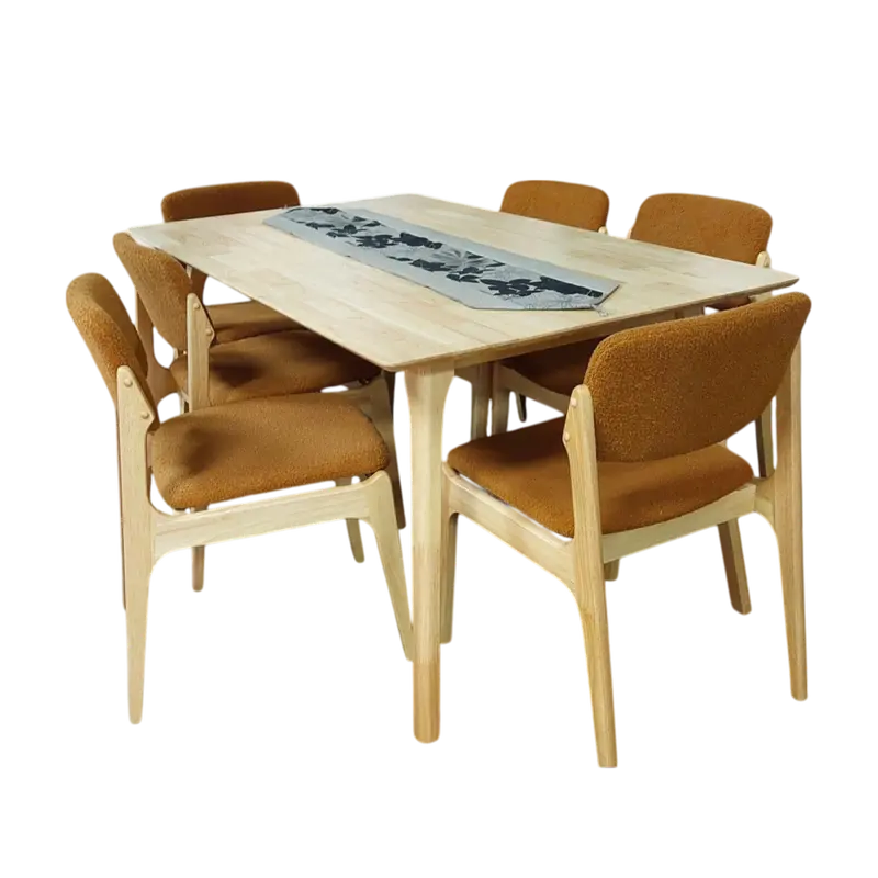 Mkh Natural-Tone 7-Piece Dining Set 1