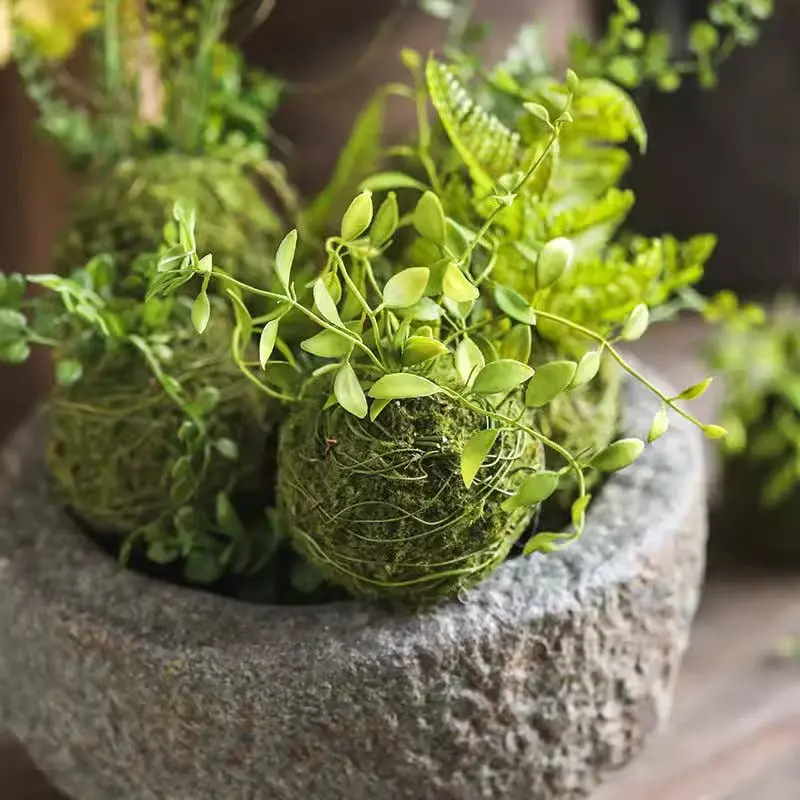 Mossy Meadow Decorative Foam Ball – Natural-Looking Craft Sphere 1