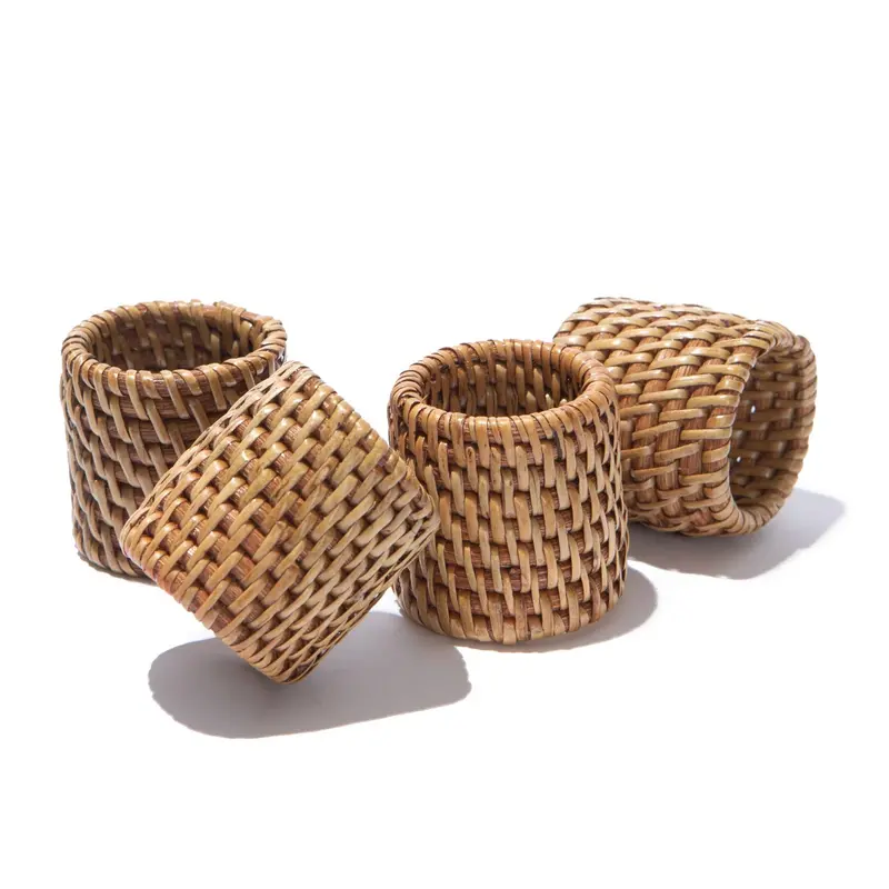 Natural Woven Rattan Napkin Rings 1
