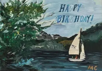 Nautical Sailboat Birthday Greeting Card 1