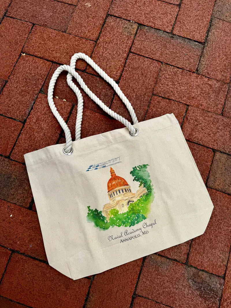 Naval Academy Chapel & Blue Angels Annapolis Tote Bag 1